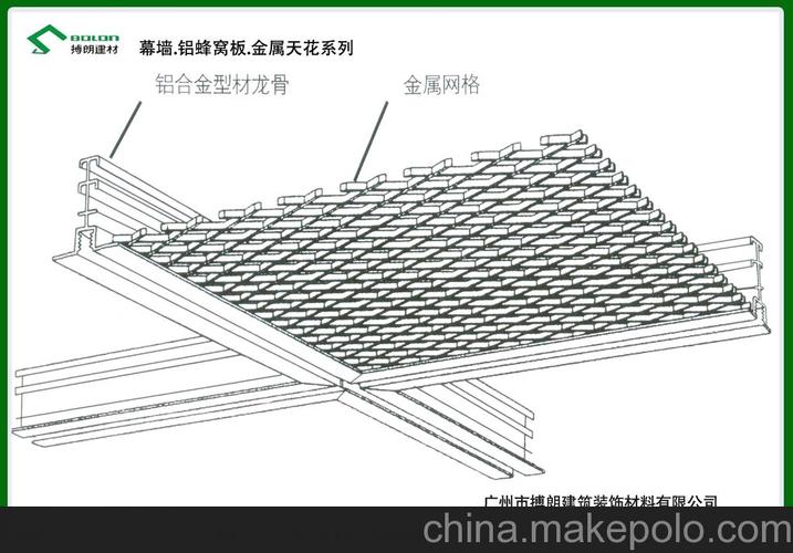 生产销售/铝制拉伸网天花吊顶材料/广州搏朗金属建材厂